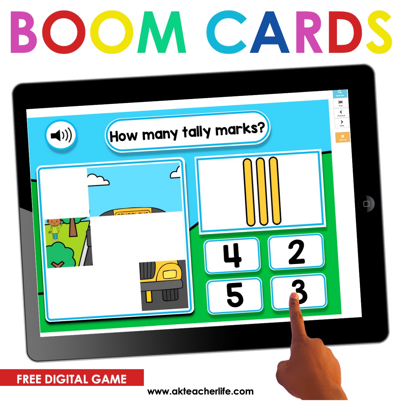 Free math Boom Cards for counting and identifying numbers 1 to 10. 