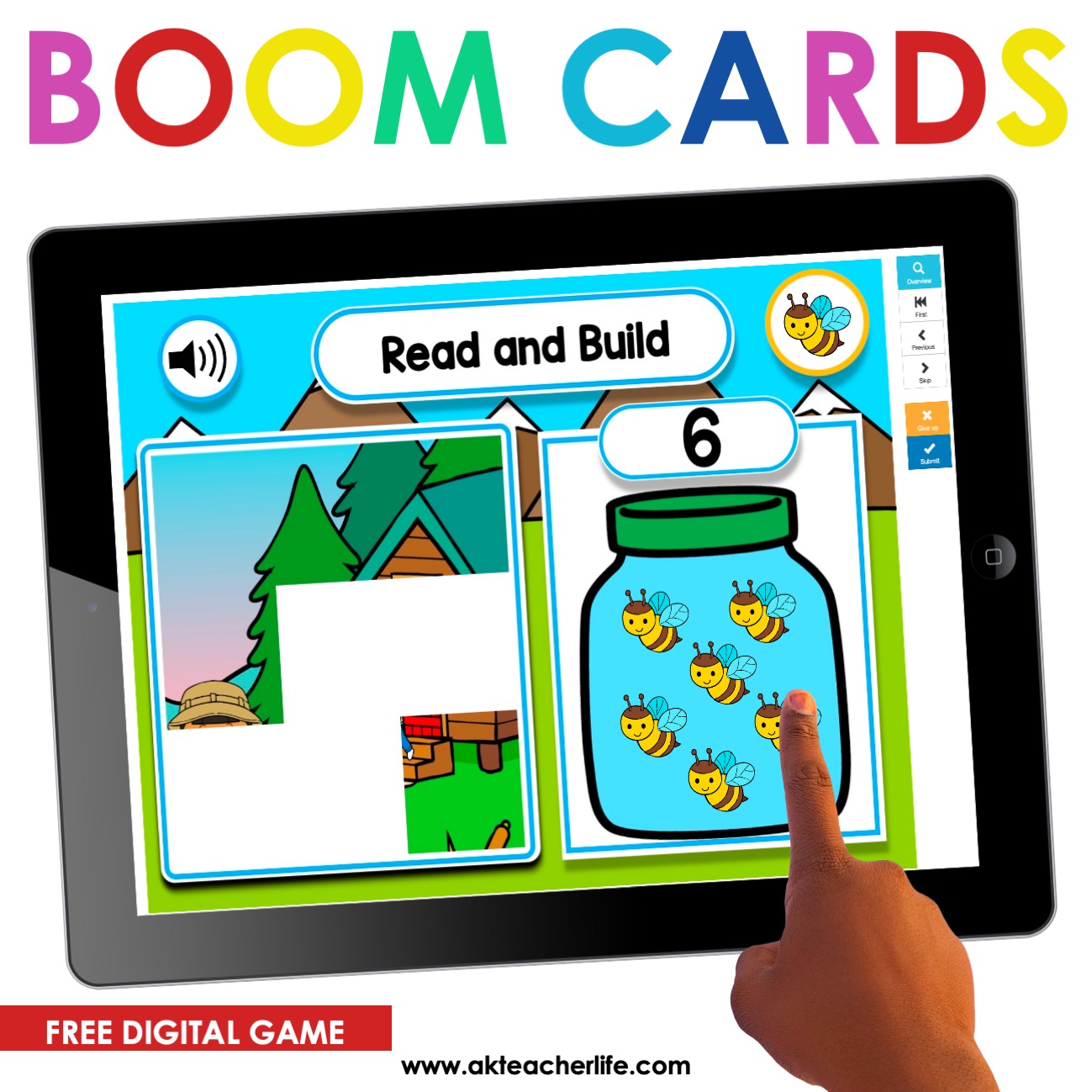 Free math Boom Cards for counting and identifying numbers 1 to 10. 