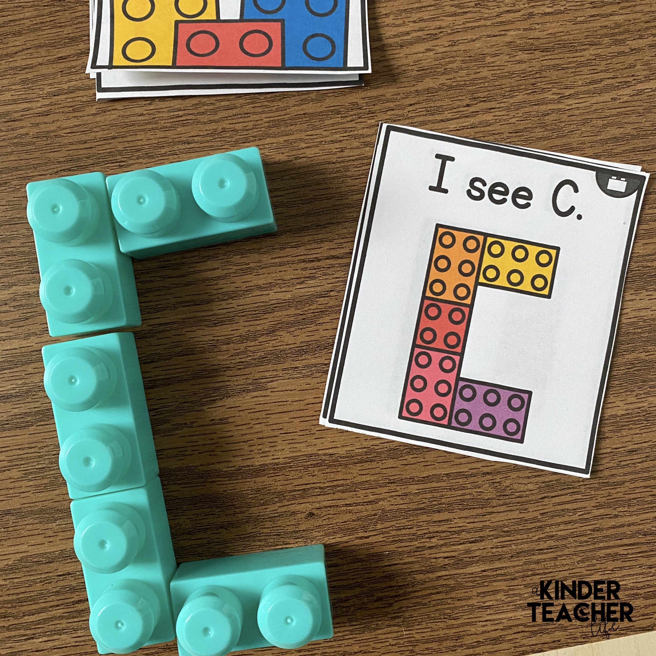 Plastic Blocks Task Cards - Use plastic blocks to build numbers and letters.