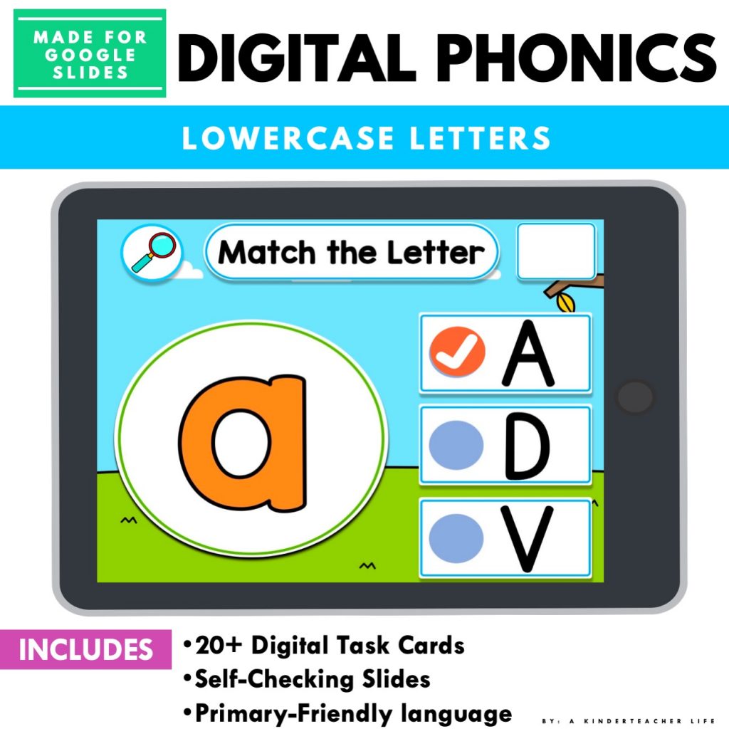 lowercase letter match up digital phonics