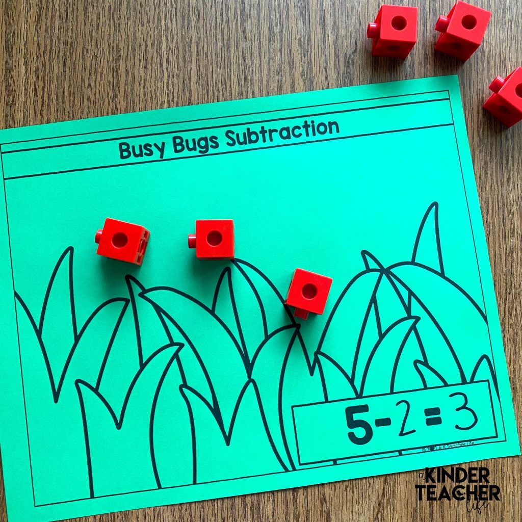 Subtraction Math Center Activity: Roll and subtract math game