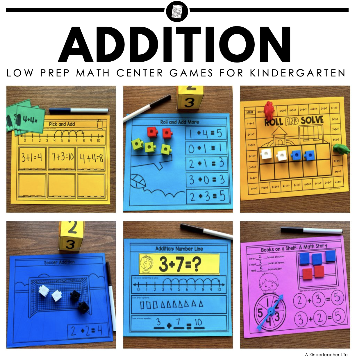 Kindergarten Hands-On Math Centers: Addition