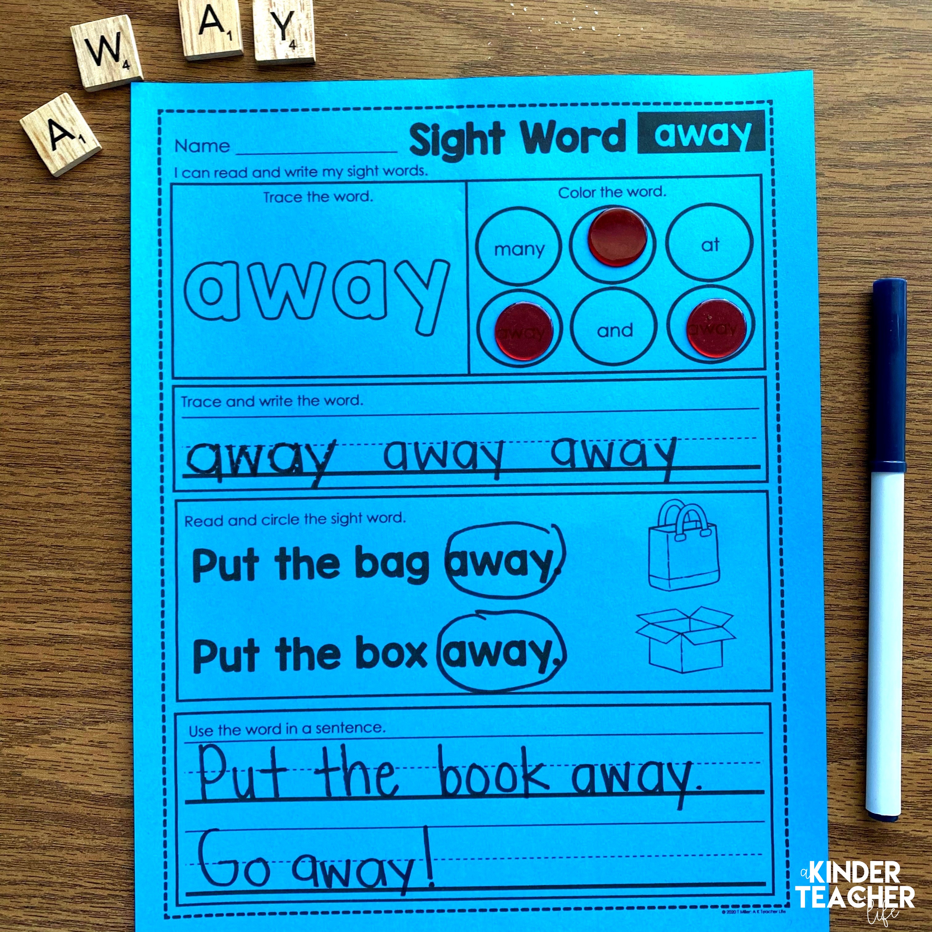 Here's a list of four hands-on activities to make sight word practice fun and engaging. These activities include using stamps, building and writing words and reading sentences. Use these no prep activities at school or home.