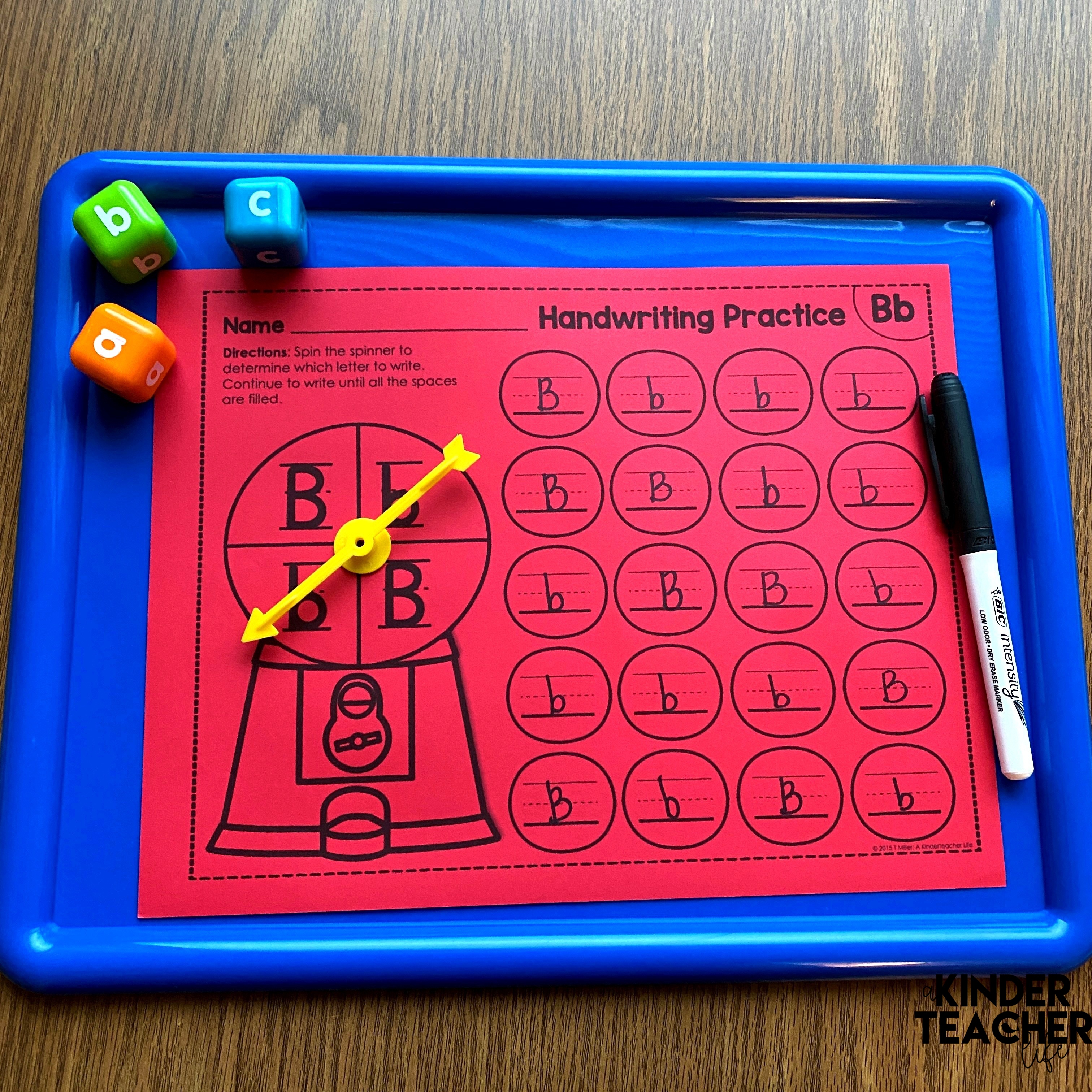Spin and Write - spin and write the letter. Great for handwriting practice. 