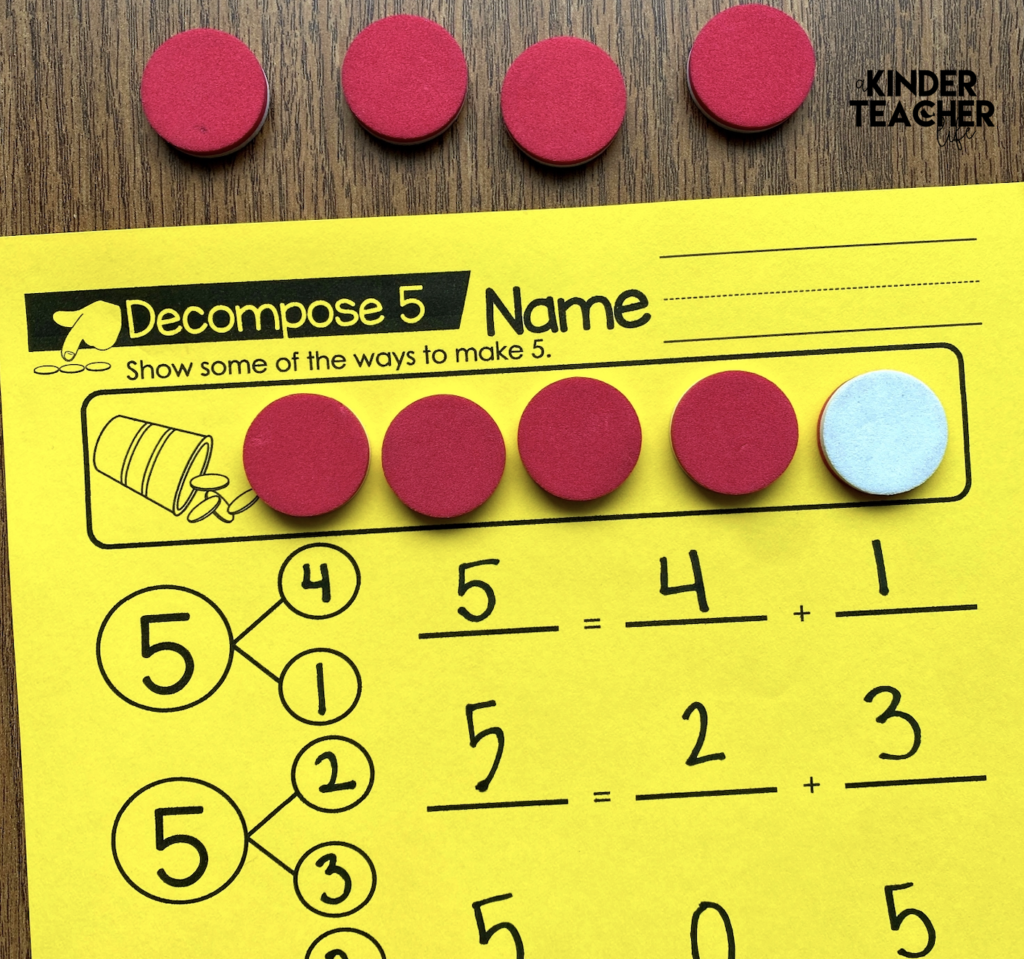 Number Bonds - Shake and spill the counters and record the different combinations using a number bond and number sentence. 