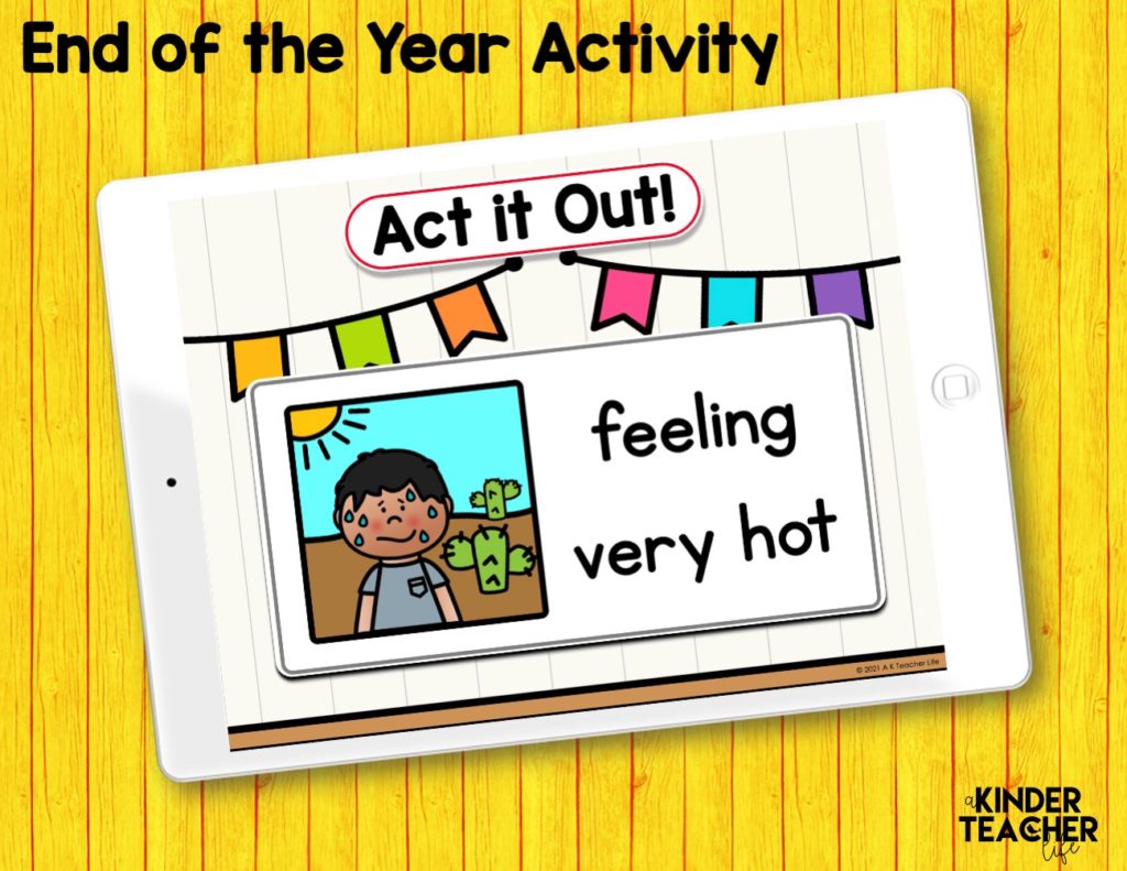 End of the year activities for first and kindergarten students