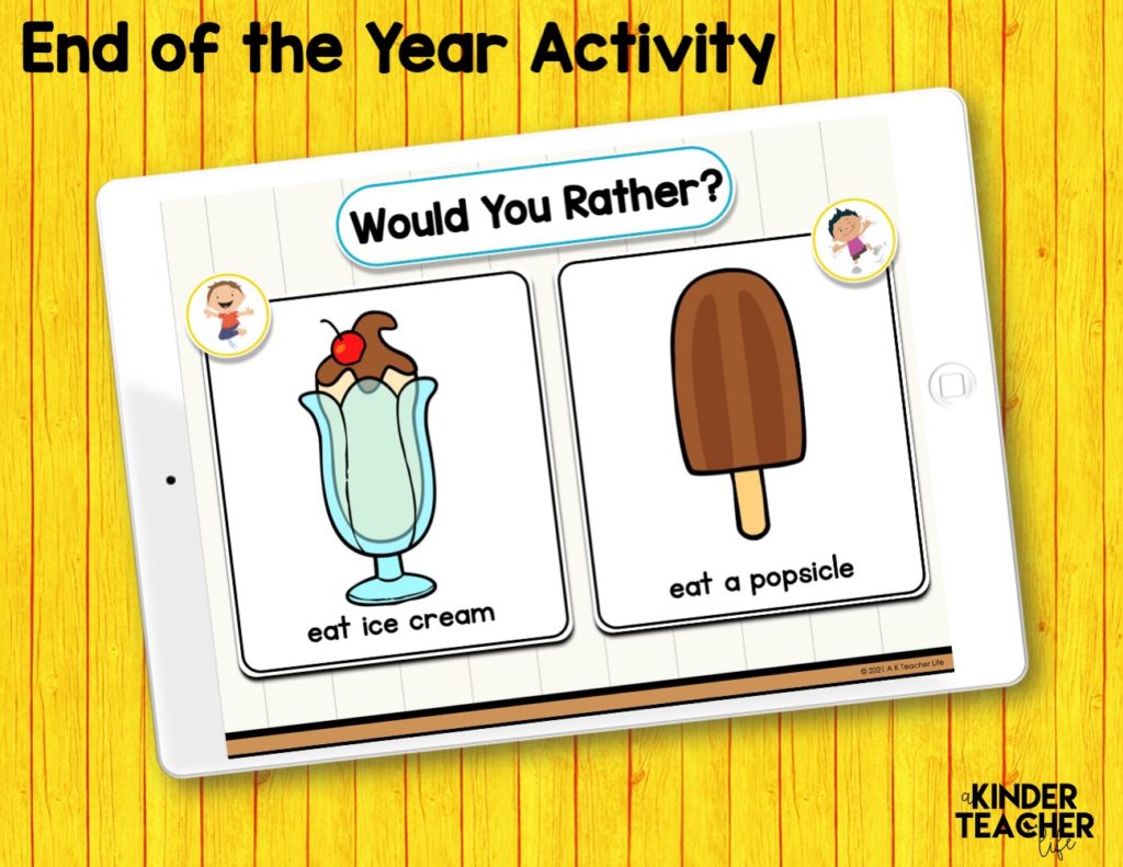 End of the year activities for first and kindergarten students