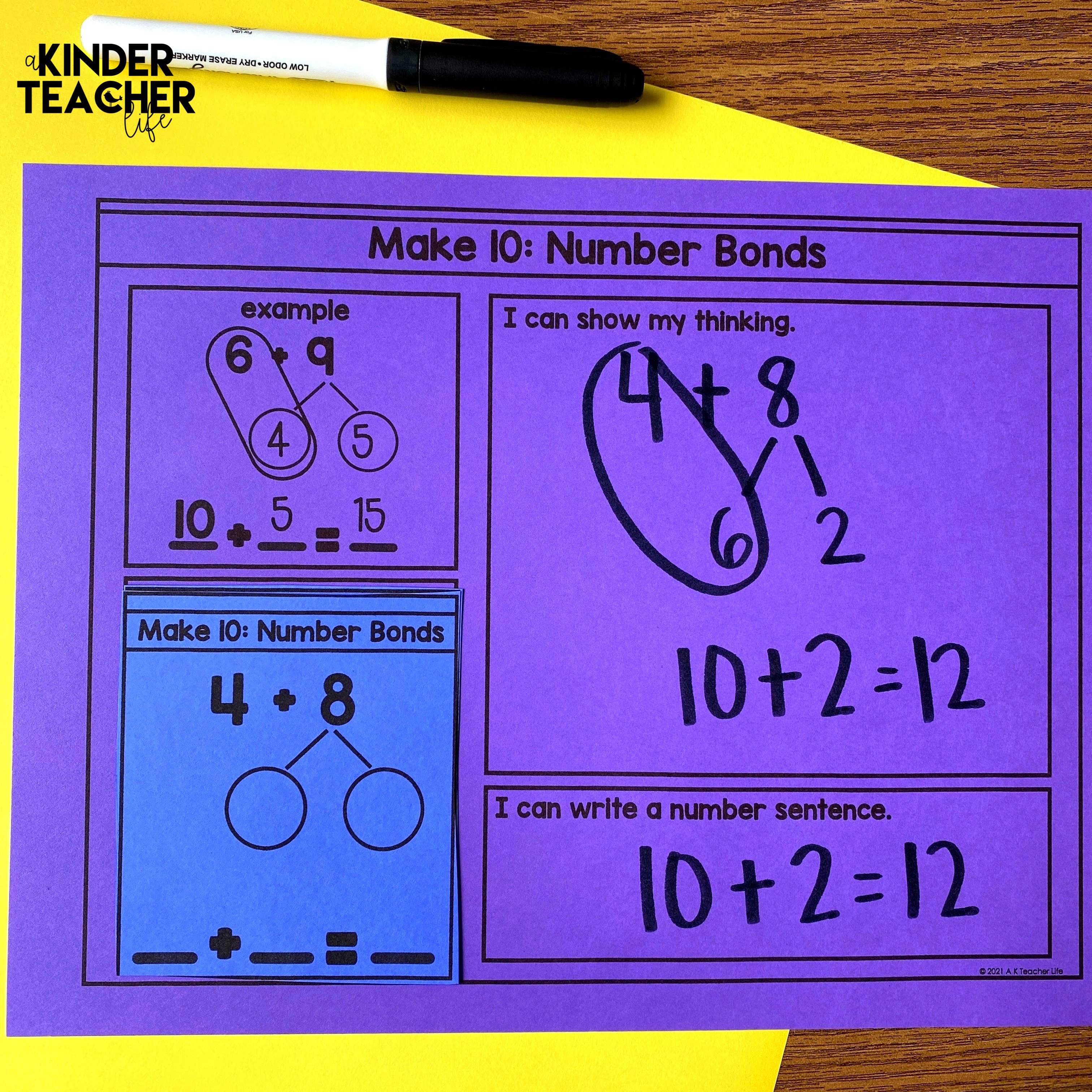 Number bonds - Addition math center activities and worksheets