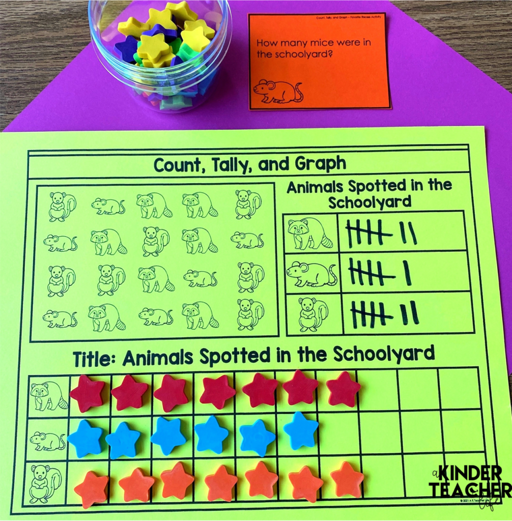 Hands-on graphing and data activities for kindergarten and first grade. 