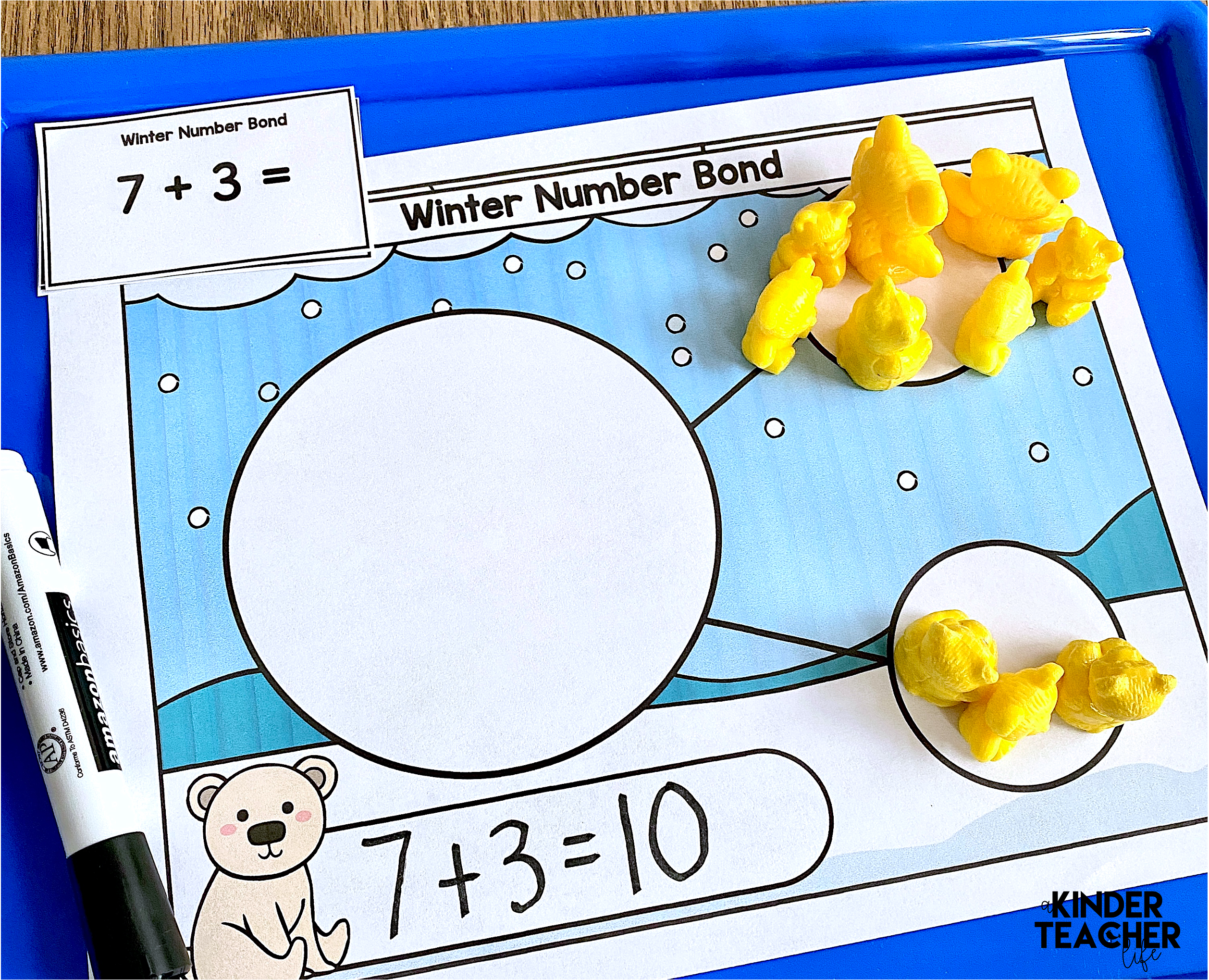 Free Polar Bear Addition Activity using number bonds