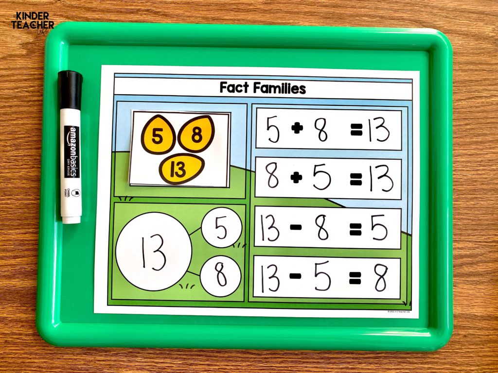 Fact families -  First Grade  End of the Year Math Review