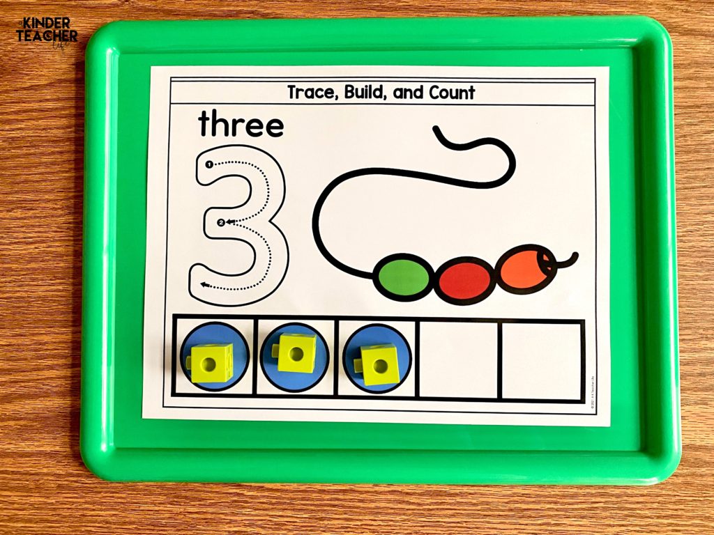 Trace, build and count -  PreK Math Activities