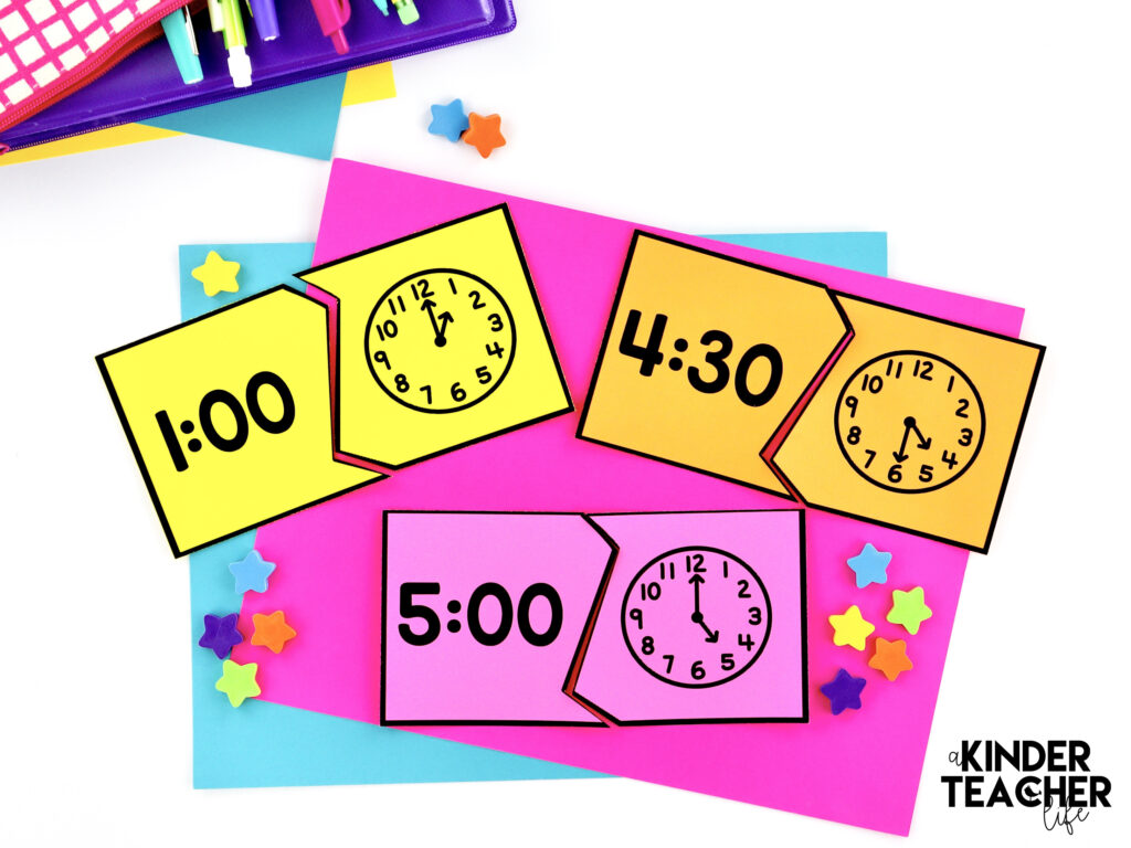 The best low-prep telling time activities for kindergarten and first grade. 