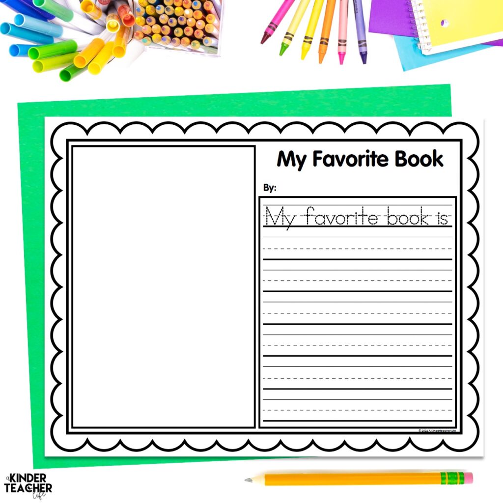 My Favorite book Opinion Writing freebie - A Kinderteacher Life