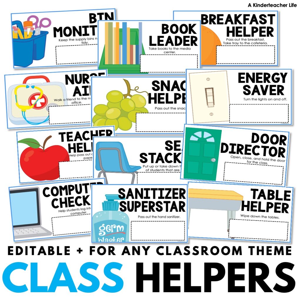 Class Helpers in Kindergarten and First Grader