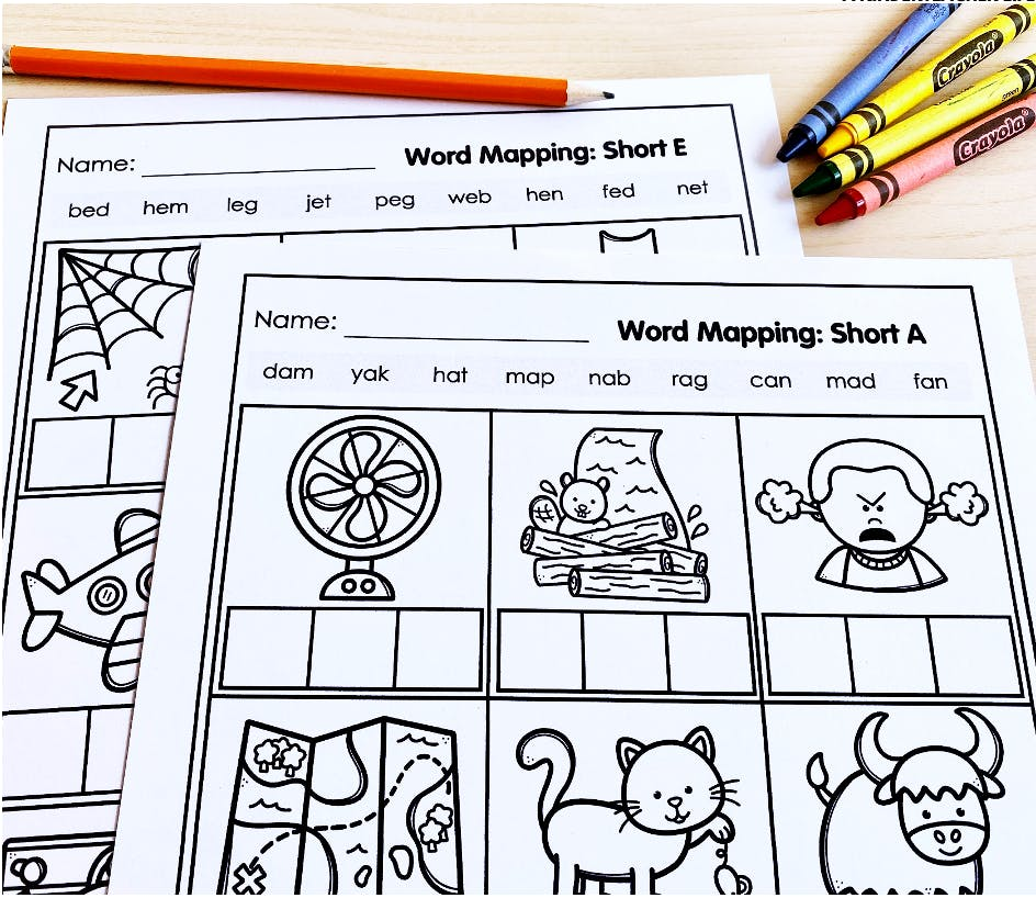 No Prep Word Mapping Activity Printables