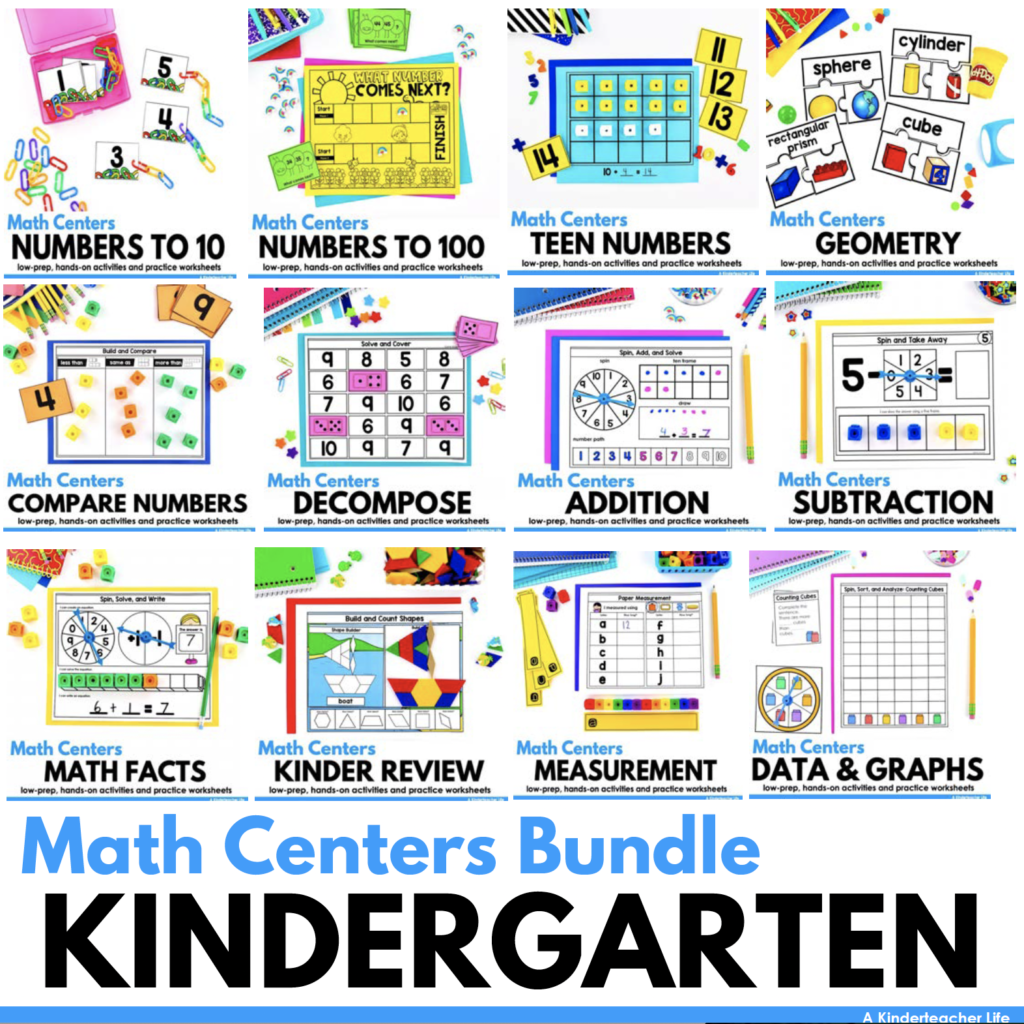 Kindergarten Math Centers 