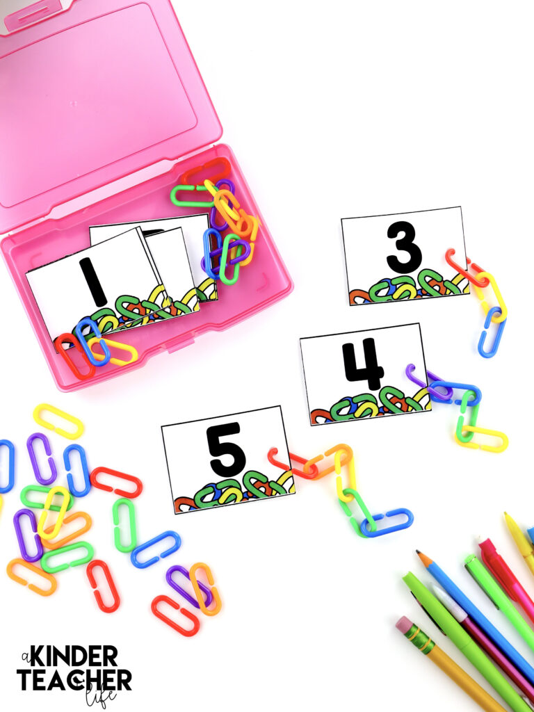 Beginning of the school year math centers for kindergarten