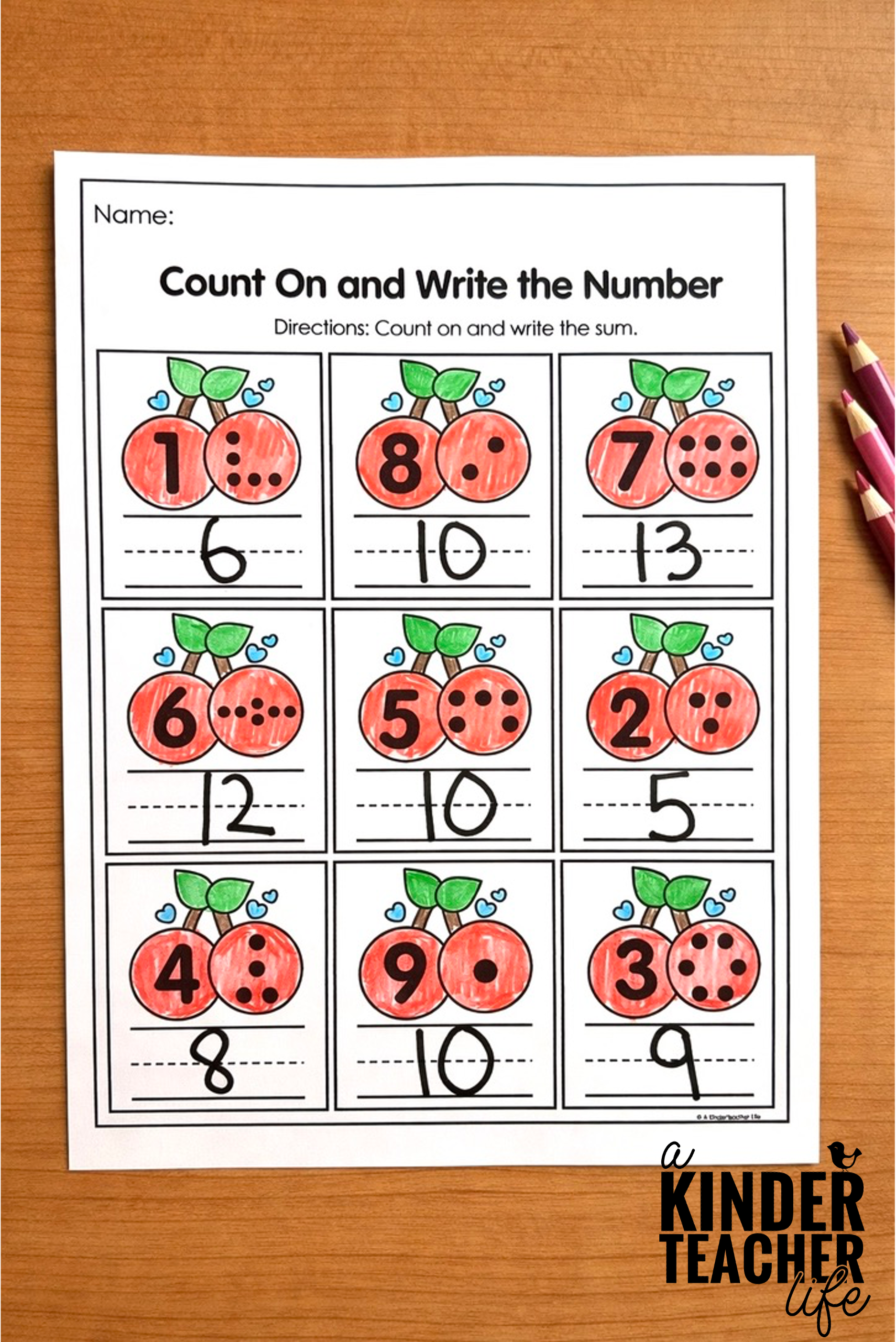 February No Prep Packet - Kindergarten math worksheets for counting on