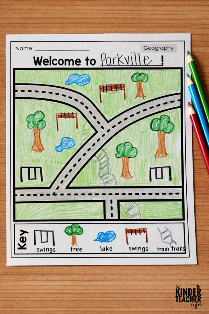Geography Unit - Landforms and Bodies of Water social studies unit for first and second grade - Make your own map 